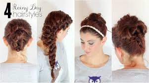 4 Hairstyles For Rainy Days Rainy Day Hairstyles Easy Hairstyles Picture Day Hair