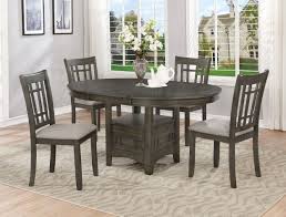 2195gy T 4260 5 Pc Hartwell Gray Finish Wood Dining Table Set Fabric Chairs Dining Table Dining Table Setting Wood Dining Table