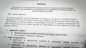 The notificants listed below have applied under the change in bank control act (12 u.s.c. Techcombank To Restrict Banking Services For Foreigners Chao Hanoi