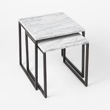 Find west elm in coffee tables | buy or sell coffee tables, ottomans, poufs, side tables & more in ontario. Box Frame Nesting Tables Marble Antique Bronze Coffee Table Nesting Tables Marble Top Coffee Table