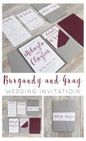 Burgundy And Gray Wedding Invitation Suite And Stationary Simple And Elegant By Bluefencewedd Burgandy Wedding Wedding Invitations Burgundy And Grey Wedding
