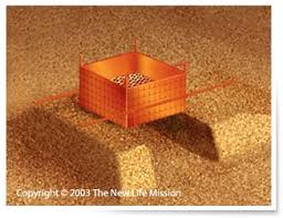 Make a horn stick out from each of its upper four corners. The New Life Mission