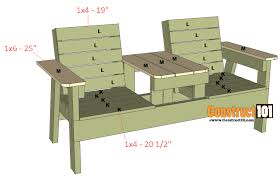 Free plans included, of course. Double Chair Bench Plans Step By Step Plans Construct101