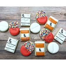 Pharmacy Pharmaceutical Decorated Mini Cookies 3 Dozen Minis Mini Cookies Fancy Sugar Cookies Pharmacy Cake
