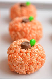 Rice Krispie Treat Pumpkins Recipe Halloween Treats Easy Halloween Rice Krispie Treats Fun Halloween Treats