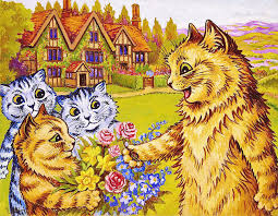 There is a louis wain exhibit going on now that i wanted to post about here for. Family Of Cats In The Garden Digital Remastered Edition Painting By Louis Wain