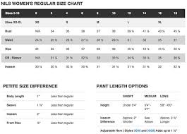 Nils Skiwear Regular Size Chart Find Out More On Our