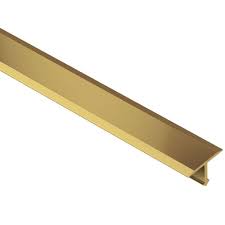 Schluter Systems Reno T Solid Brass 17 32 In X 8 Ft 2 1 2 In Metal T Shaped Tile Edging Trim T9 14m The Home Depot Tile Edge Trim Tile Edge Solid Brass