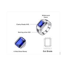 Jewelrypalace Men Fashion 4 3ct Square Creat Blue Sapphire Ring 925 Sterling Silver