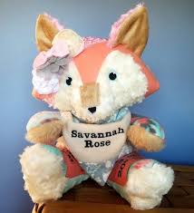 Birth Announcement Stuffed Animal Fox Baby Fox First Birthday Gift Personalized Stuffed Plush Custom Baby Name Embroidered Monogram Baby Shower Birth Announcement Woodland Personalized Stuffed Animals Baby Fox Custom Stuffed Animal