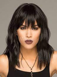 While human hair is more delicate, it requires more care as well. Human Hair Wigs Crimp Curls Women S Black Layered Hair Wigs With Bangs Human Hair Wigs Wig Hairstyles Short Human Hair Wigs
