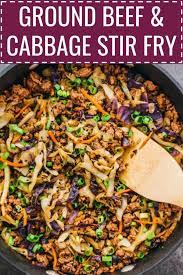 This Is A Super Fast And Easy Stir Fry Dinner With Ground Beef Cabbage Carrots And S Dinner With Ground Beef Ground Beef Recipes Healthy Healthy Ground Beef