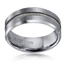 Triton Tungsten Steel Cable Rope Wedding Band Rope Wedding Band Mens Wedding Bands Tungsten Mens Wedding Bands
