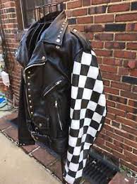 Mens Leather Motorcycle Jacket Custom Triumph Ebay Painted Leather Jacket Real Leather Jacket Leather Jackets For Sale