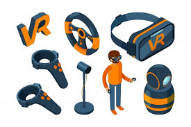 Juegos porno de realidad virtual. Realidad Virtual 3d Vr Juego Casco Futurista Y Gafas Digitales De Aumento Auriculares Isometricos Vector Premium