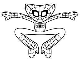 Coloriage Huggy Wuggy Spiderman à imprimer
