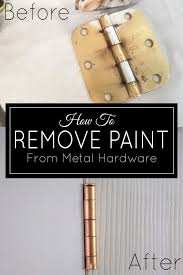 You can use synthetic steel wool (i always have ssw on hand and use it for so many things) to help get any old flaky finish off if you need and smooth everything out, then wipe the hardware down with a cleaner. How To Remove Paint From Door Hinges The Honeycomb Home