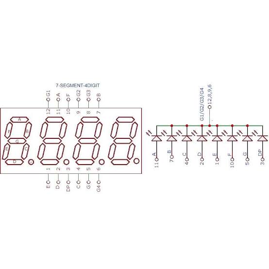 7-Segment 4-Digit 0.56″Com. Cathode | Makers Electronics