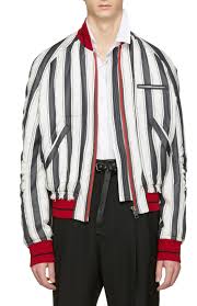 Black And White Striped Bomber Jacket Haider Ackermann White Striped Silk Bomber From Ssense Men Style Fashion Clothing Shopping Recommendation Silk Bomber Silk Bomber Jacket Revival Clothing