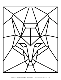 Get your crayons out and start coloring! Coloring Pages2021 Geometric Fox