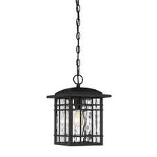 Quoizel Canyon Black Craftsman Clear Glass Square Pendant Light Lowes Com Square Pendant Lighting Pendant Light Cage Pendant Light