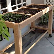 Salad Table On Wheels Move In The Shade To Grow Salad In The Summer Wheel Into The Sun During Winter Planting Herbs Garden Tools Greenhouse Tables