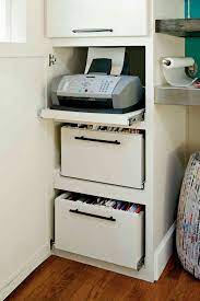 Available in white, silver, black, or alloy to match our fully. Hide Filing Cabinet And Copy Machine Inside Drawer Home Office Cabinets Home Office Storage Office Built Ins