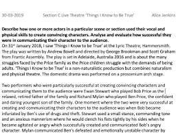 Gcse Exemplar Level 9 Aqa Drama Essay Live Theatre Two Convincing Characters Teaching Resources