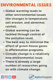 Essay On Environmental Issues Environmental Issues Esssay For Students And Children In English A Plus Topper