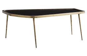 Decorative holes complete the look. Athens Antique Brass Black Glass Coffee Table