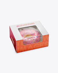 Box W Donut Mockup Half Side View High Angle Shot Box Mockups Psd Mockups Download
