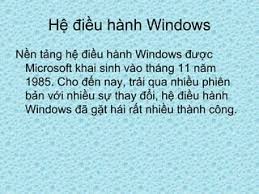 Hệ điều hành windows | PPT