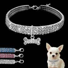 Bling Rhinestone Dog Necklace Collar Diamante Pendant For Pet Puppy Chihuahua Ebay Rhinestone Dog Collar Crystal Dog Collars Dog Necklace Collar