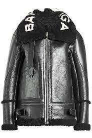 Balenciaga Le Bombardier Leather Jacket With Shearling Balenciaga Cloth Jackets Balenciaga Leather