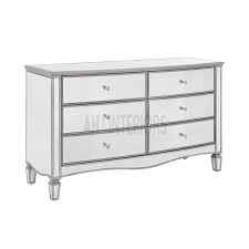 This mirrored bedroom furniture uniquely combines the rustic and mirror look in one design. Birlea Elysee 6 Drawer Wide Chest