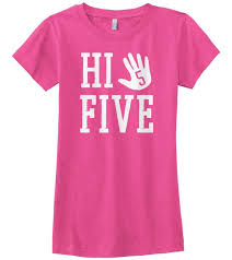 Hi Five Girls Fitted Youth T Shirt