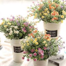 Ksnnrsng artificial flowers, fake outdoor uv resistant plants faux plastic greenery shrubs indoor outside hanging planter home kitchen office wedding garden decor (pink) 4.4 out of 5 stars 296 £8.99 £ 8. Outdoor Artificial Flowers