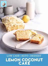 Keto Lemon Coconut Cake With Cream Cheese Icing Recipe Lemon And Coconut Cake Coconut Cake Cake With Cream Cheese