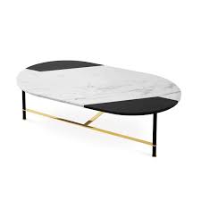 Impact oval cocktail table with marble top. Contemporary Coffee Table Cookies Gallotti Radice Anodized Aluminum Marble Oval