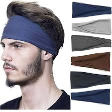 Stretch Head 6Pc Mens Band Wrap Headband Men Thin Elastic Sweatband Hair  Sports Flannel