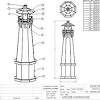 Illustrated woodworking plans for a painted wooden yard lighthouse. 1