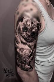 Realistic Cheshire Cat Tattoo Wonderland Tattoo Cheshire Cat Tattoo Cat Tattoo