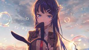 Want to discover art related to anime2560x1440? Download 2560x1440 Wallpaper Beautiful Anime Girl Mai Sakurajima Dual Wide Widescreen 16 9 Widescreen 2560x1440 Hd Image Background 19598