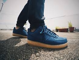 Custom Black And Blue Air Forces Nike Air Force 1 Suede Gum Hypebeast Hypefeet Airforce1 Complexsneakers Joggers Selvedgedenims Blue Suede Sneakers Black Nikes