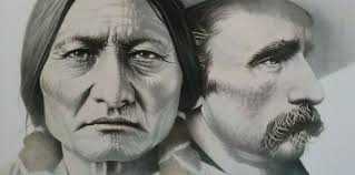 Sitting Bull and Custer PAINTING BY GARY SADERUP