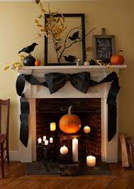 One easy way to bring some halloween fun into your mantel decorating is by going the scary route. Karin Lidbeck Halloween Mantel Homemade Halloween Homemade Halloween Decorations