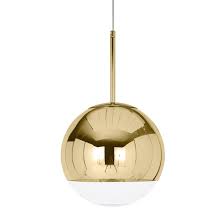 This triptych suspension completes this line and is composed of three historical tomdixon shapes. Tom Dixon Mirror Ball Pendant Suspension Lamp Gold Ambientedirect