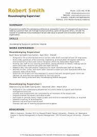 Housekeeping Supervisor Resume Samples Qwikresume