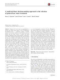 A multi-attribute decision-making approach to the selection of point-of-use  water treatment | Request PDF