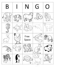 Printable Animal Bingo Card 1 Black And White Coloring Sheet Birthday Party Flashcards For Kids Bingo Sheets Bingo